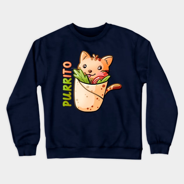 Purrito | Cat Burrito Crewneck Sweatshirt by Sammy Doo